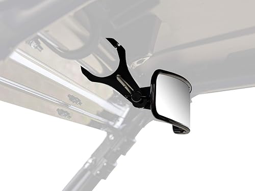 SuperATV Espejo retrovisor curvado UTV de 17 pulgadas para Can-Am CommanderMaverick (ver ajuste)  Abrazaderas de aluminio de 2 pulgadas  Espejo