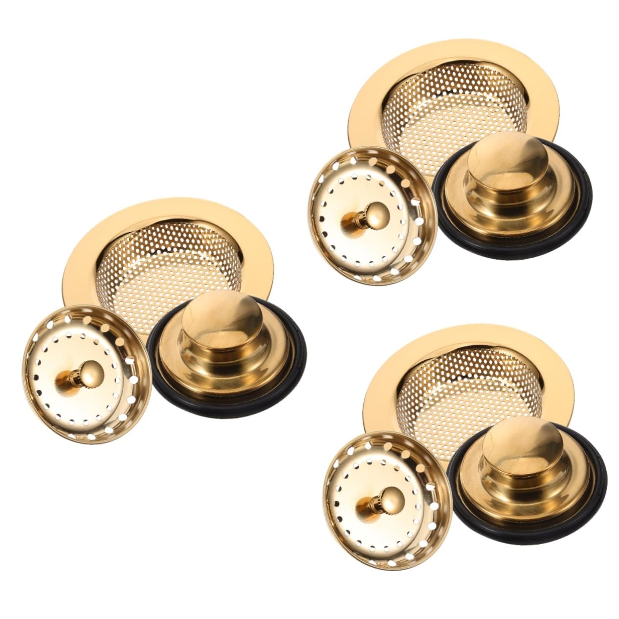 HOMSFOU 3sätze Stainless Steel Waschbecken Abflussfilter Hochwertiger Ablaufstopfen Für Spüle Installieren Pflegeleicht Wiederverwendbar Sicherer Schutz Vor Haare Und Schmutz Für