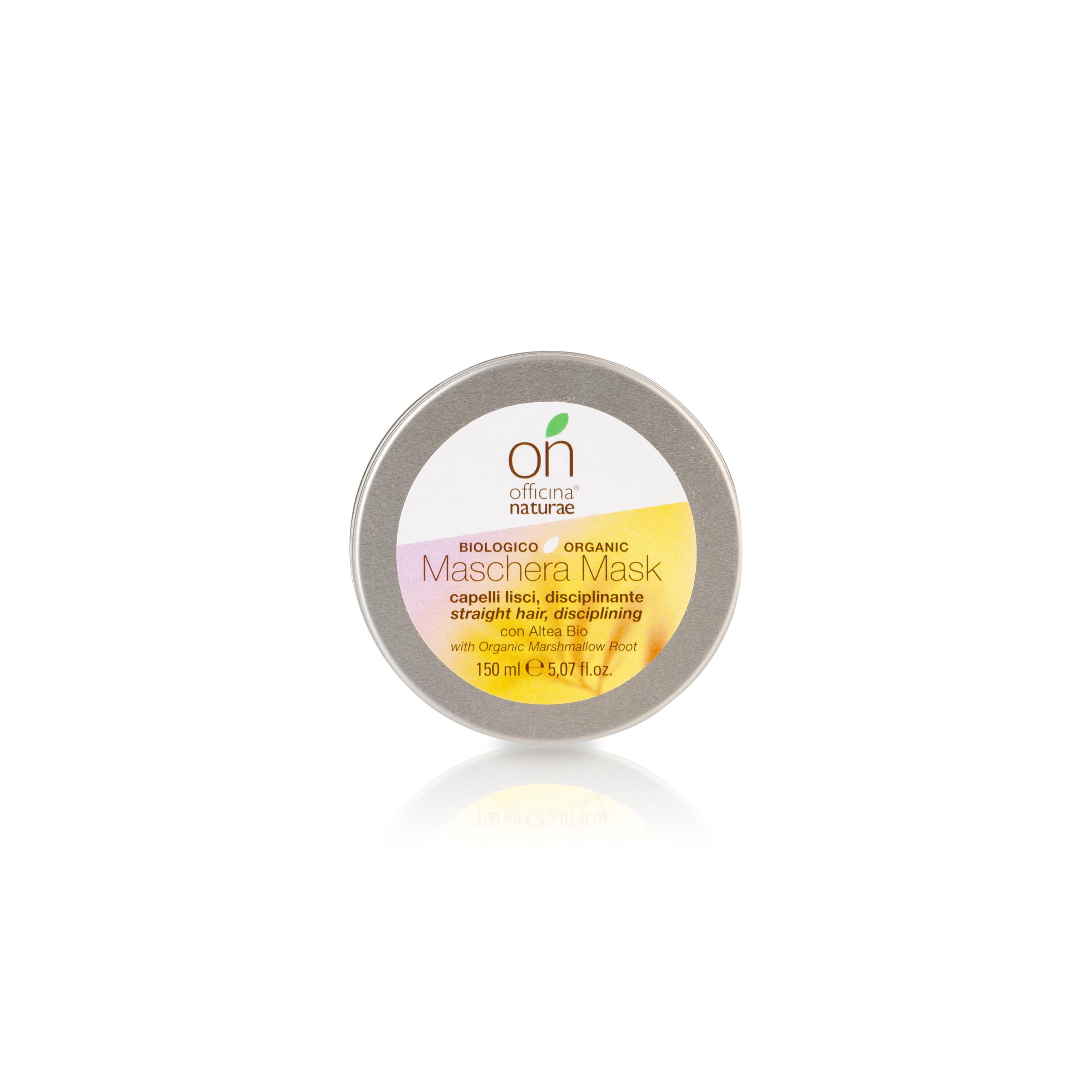 Officina Naturae | Maschera per Capelli Lisci Disciplinante con Proteine della Mandorla ed Estratto di Altea Bio, Profumo di Pesca, Cocco, Arancio e Mughetto, 150ml