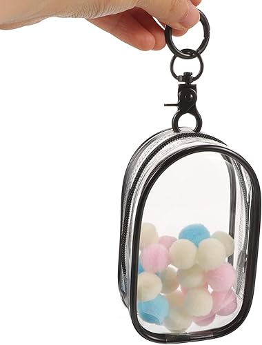 Miniatura 6 de Alasum 1 juego de bolsa de exhibición transparente con llavero portátil pequeña bolsa de almacenamiento de muñecas vitrinas con cierre de cremallera