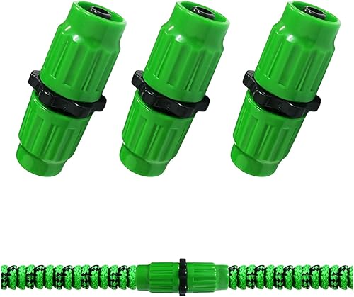 Kit de reparación de manguera de jardín expandible, 3 juegos de conectores de manguera de jardín flexible de doble canal, accesorios de reparación