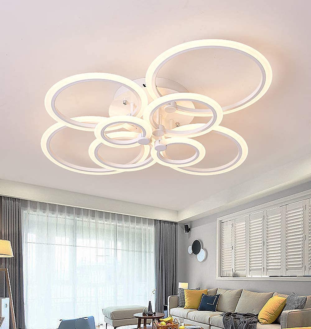Chandelier, Modern Led Ceiling Lights with Built-in Light Bar, Dimmable with Remote Control (3000K~6500K) Embedded Chandelier/8