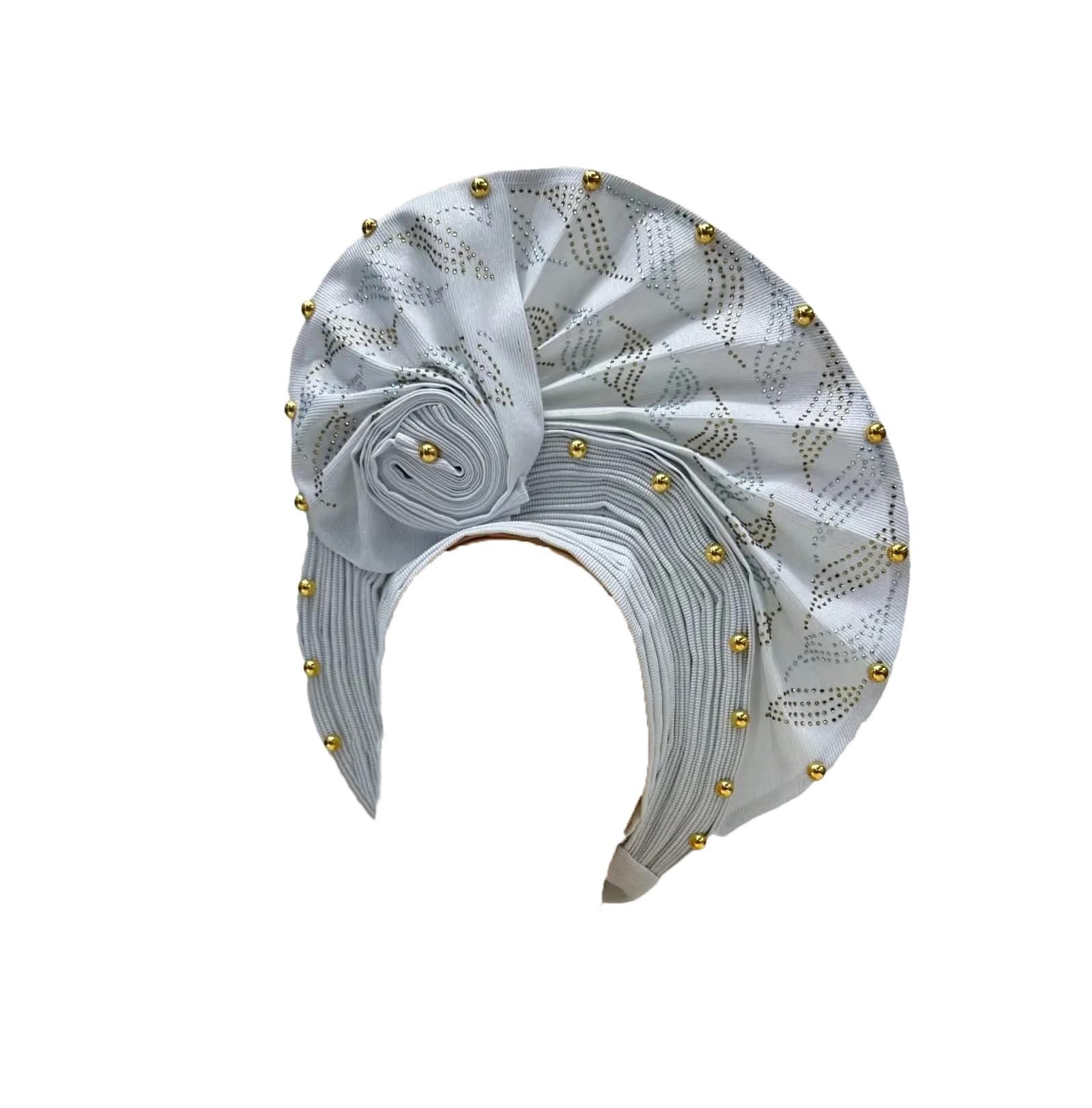 Diadema africana dorada elegante para mujer, turbante nigeriano, ala grande, para fiesta, 1 unidad por paquete