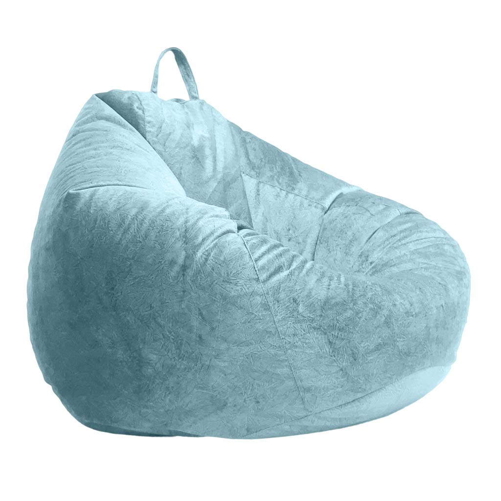 LOVIVER Extra Large Velvet Bean Bag Cover Sofa Slipcover for Adults, 100x120cm - Sky Blue