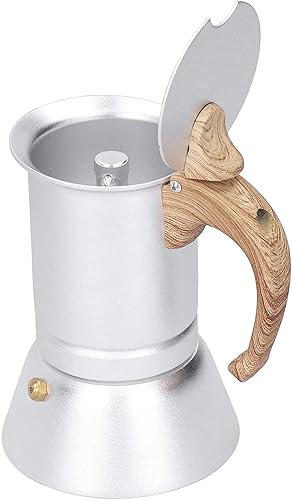 inBEKEA Cafetera de café espresso de 3 a 6 tazas, cafetera Moka de 5 onzas, cafetera italiana de acero inoxidable, 5 onzas líquidas