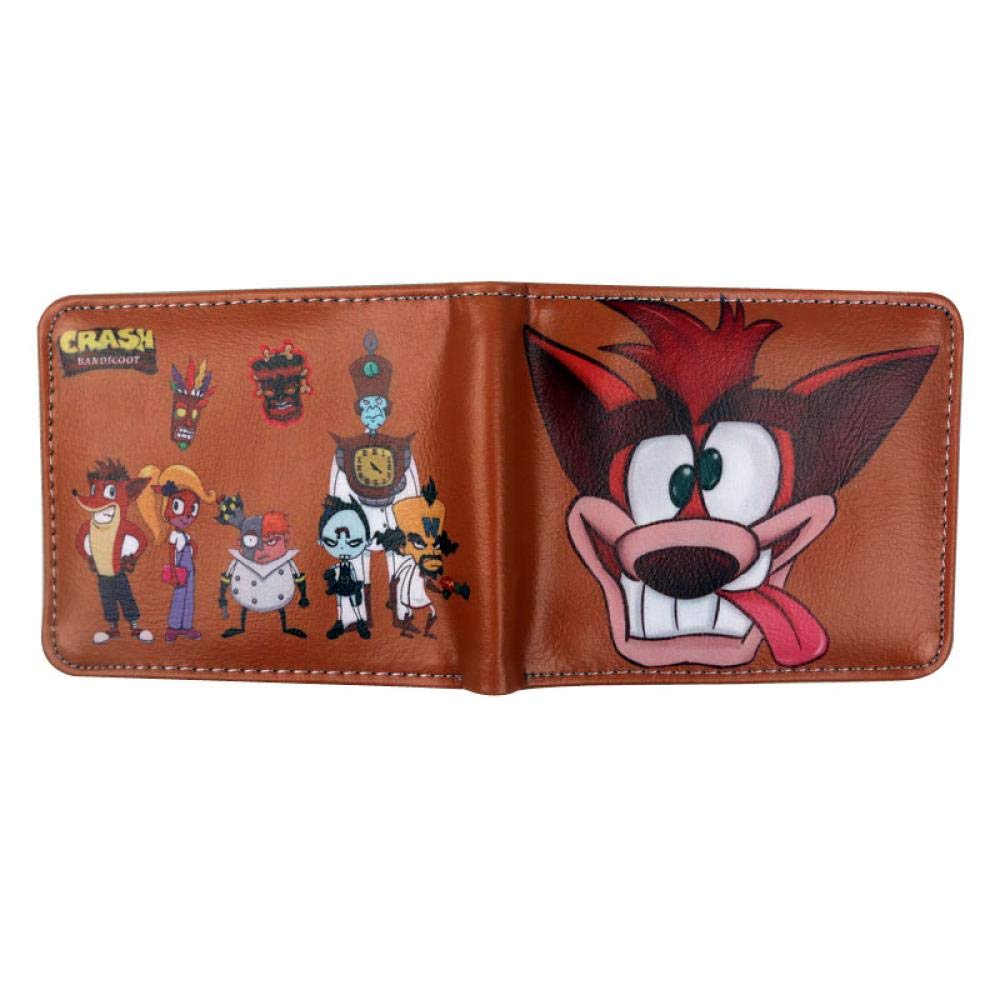 Wallet Men Wallets Classic Game Crash Bandicoot Cartoon Character Wallet Card Id Holders Short Purse Coin Pocket, 01
