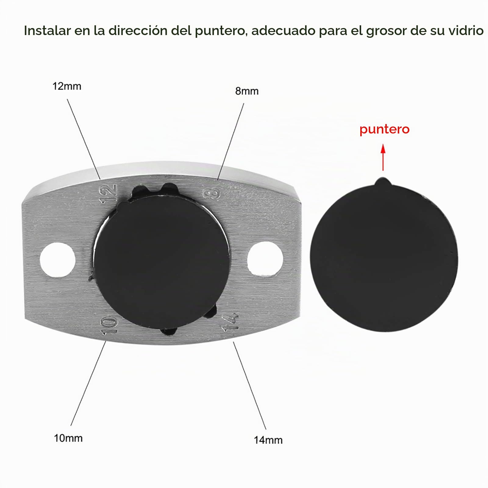 Puerta Corredera Cristal, Guia para Puerta Corredera del Grueso de 8-14m Guía del Piso de la Puerta Deslizante de Puerta Corredera Accesorios para Puertas Correderas de Vidrio Sin Marco Acero Inoxidab
