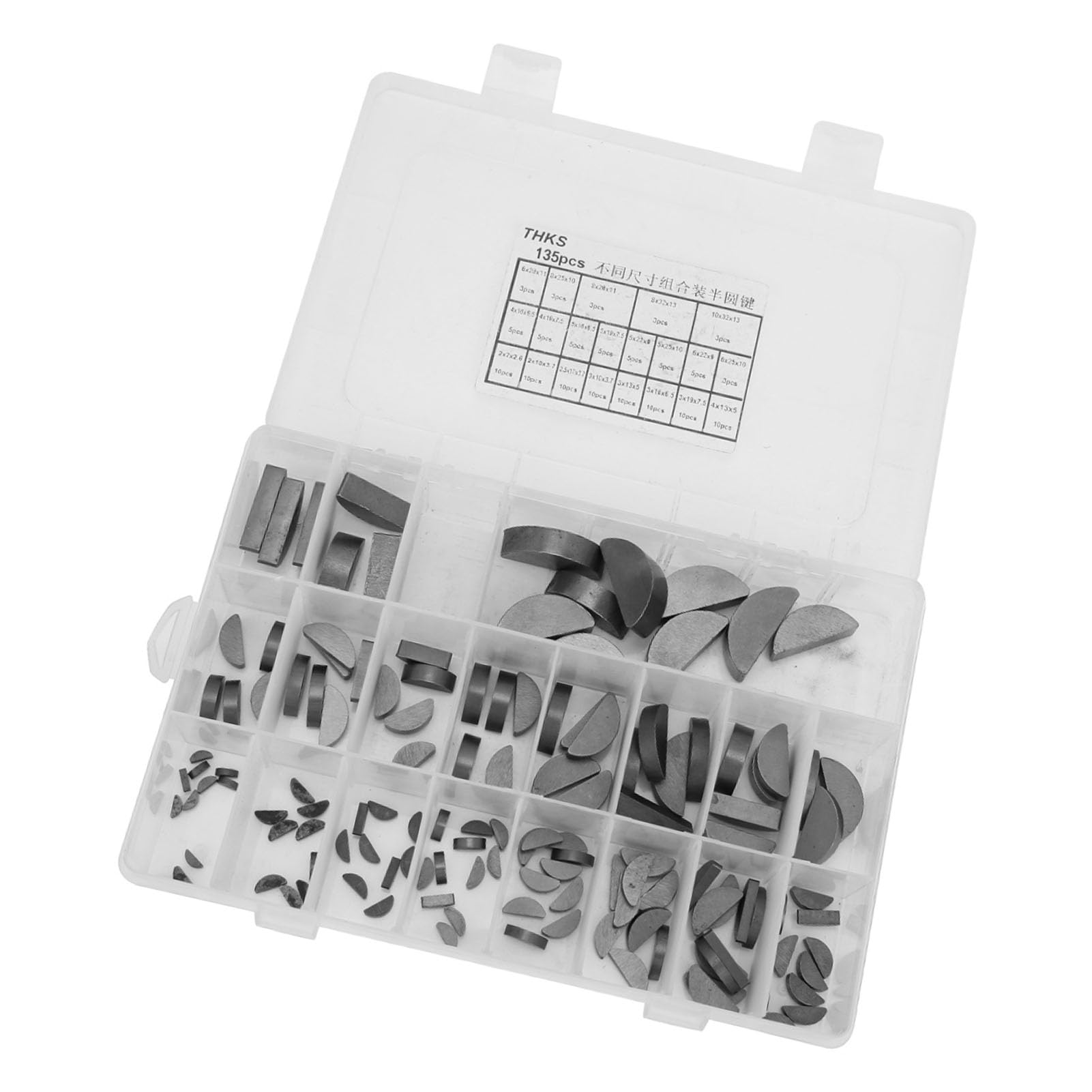 scheibenfeder,Scheibenfeder,Woodruff Key,Metrische Woodruff Keys,Woodruff Keys 135 Stück Woodruff Key Schwungrad Riemenscheibe Kurbel Way Key Sortiment Kit Für Mehrere Zwecke
