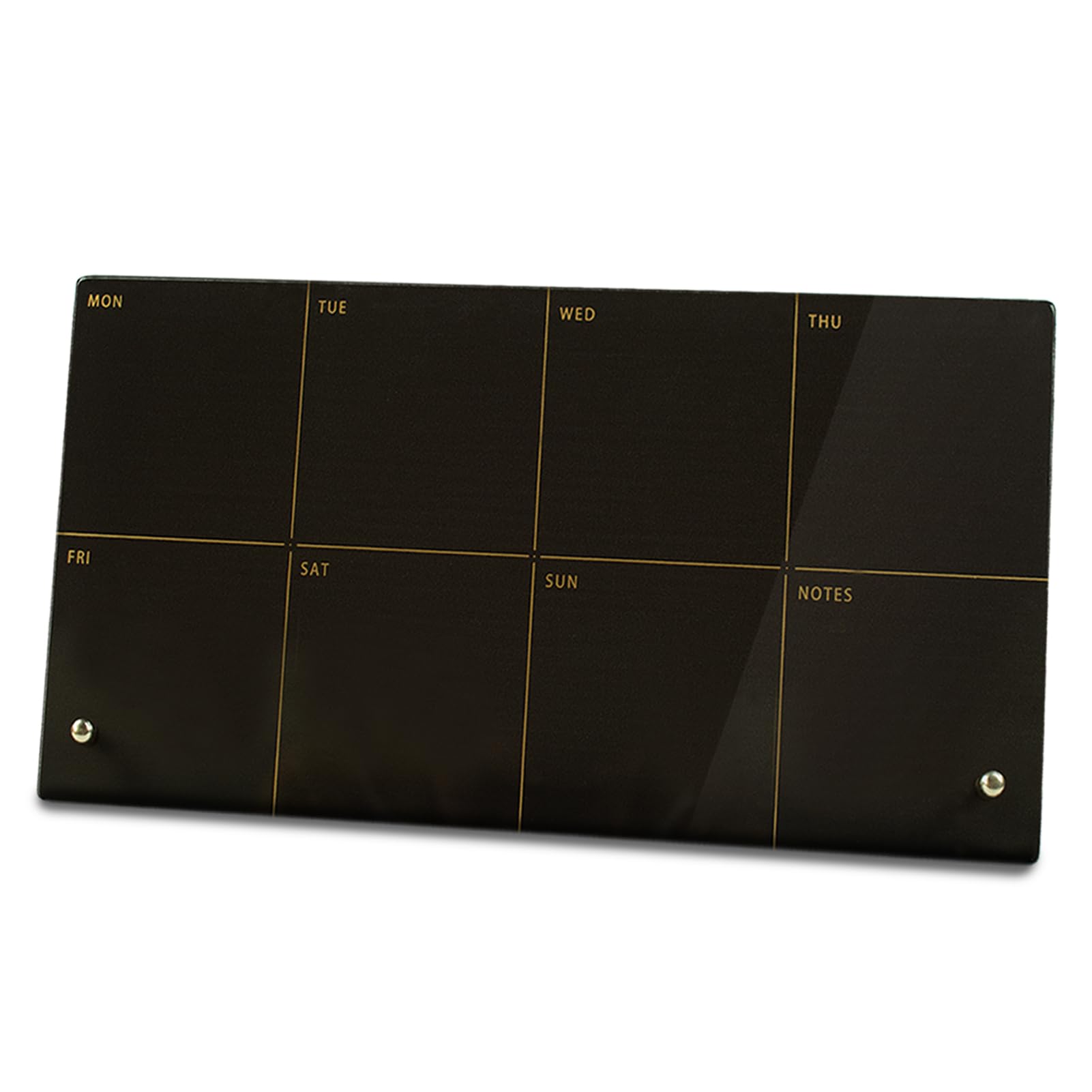 Marribol Black Acrylic Desktop Weekly Planner Whiteboard with Stand,Weekly Calendar Whiteboard for Desk-12 X6-Small,Dry Erase Weekly to Do List Board for Home Office School-ZMZL-B-1530