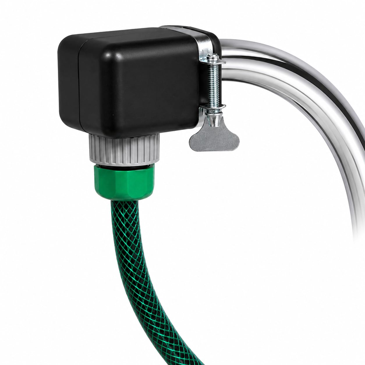 Garden Mile Square Mixer Tap Hose Connector, Universal Adapter for 1/2" Garden Hose Pipe, Leak Proof, with Metal Clamp