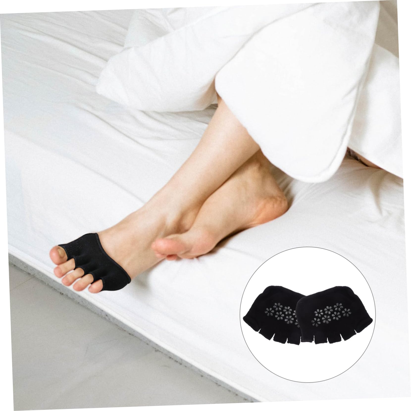 BESPORTBLE Summer Women Half Toe Socks Elastic Cotton Toe Covers for Running Casual Shoes