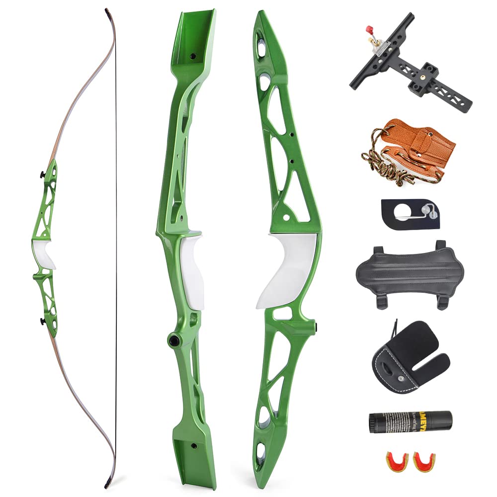 ZSHJGJR 66/68/70Inch Archery Takedown Recurve Bow Set Metal Riser Hunting Longbow Competition Athletic Bow Right Hand for Adult/Youth Hunting Shooting 12-40lbs