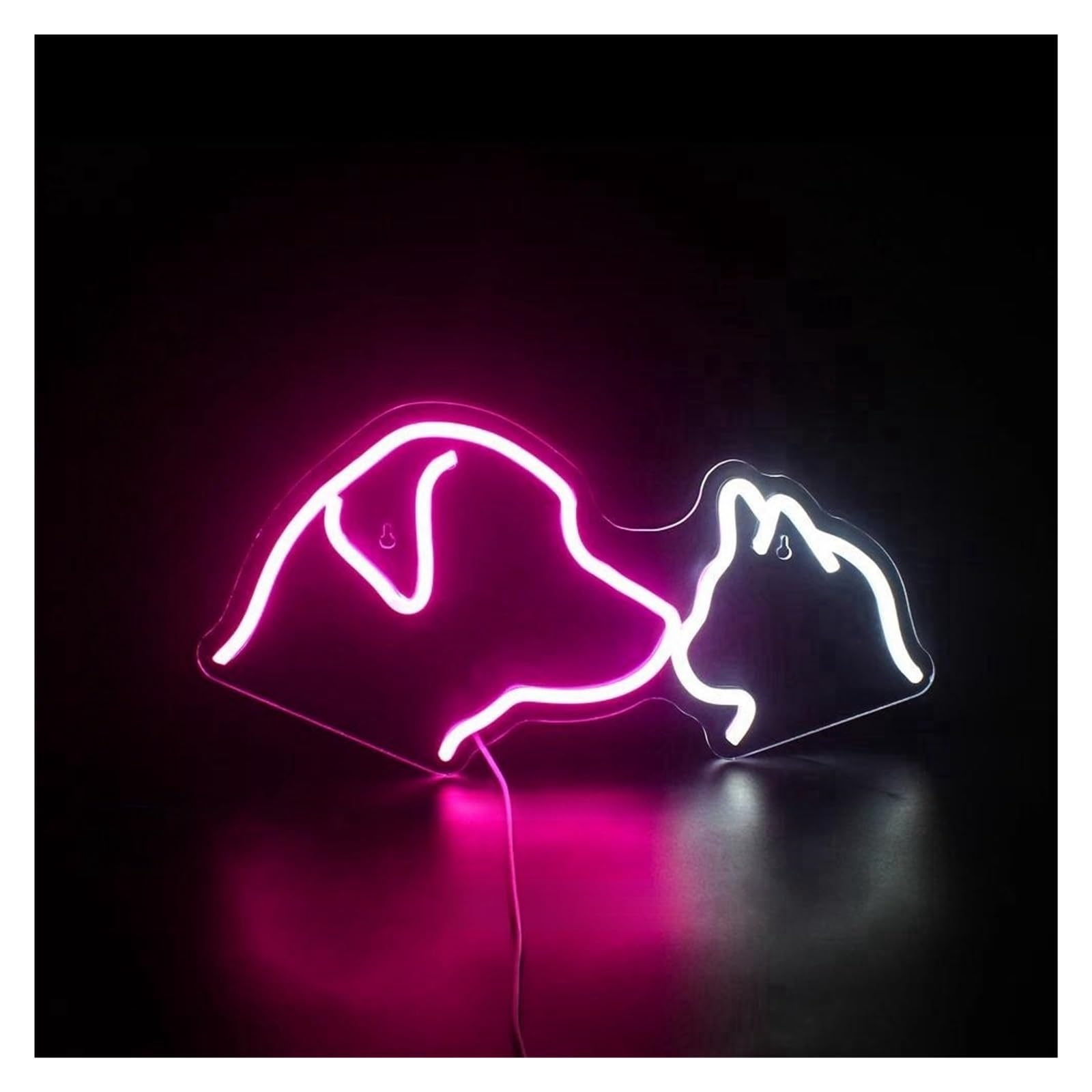 LEMST Signs Lamp Dog Cat Neon Signs USB Powered Adjustable Brightness Animal Neon Lights, Suitable for Bistro Party Decor 20cmx40cm(A)