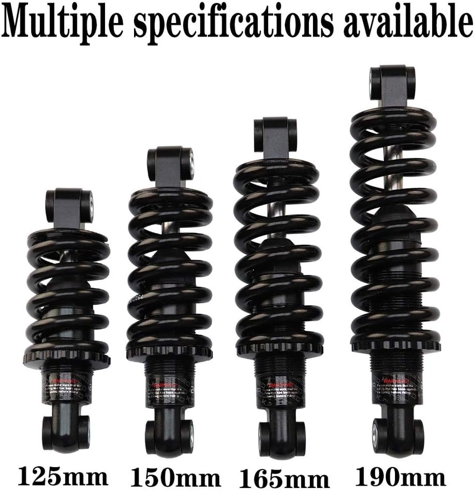 Mountain Bike Shock Absorber MTB 125mm/ 150mm/ 165mm/ 190mm Adjustable Spring Downhill Rear Shock 450Lbs /650Lbs /750Lbs /850Lbs (Color : 150mm, Size : 850 Lbs)