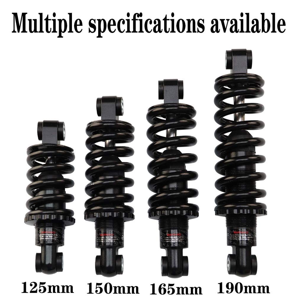 VXXV Mountain Bike Shock Absorber MTB 125mm/ 150mm/ 165mm/ 190mm Adjustable Spring Downhill Rear Shock 450Lbs /650Lbs /750Lbs /850Lbs (Color : 150mm, Size : 450 Lbs)