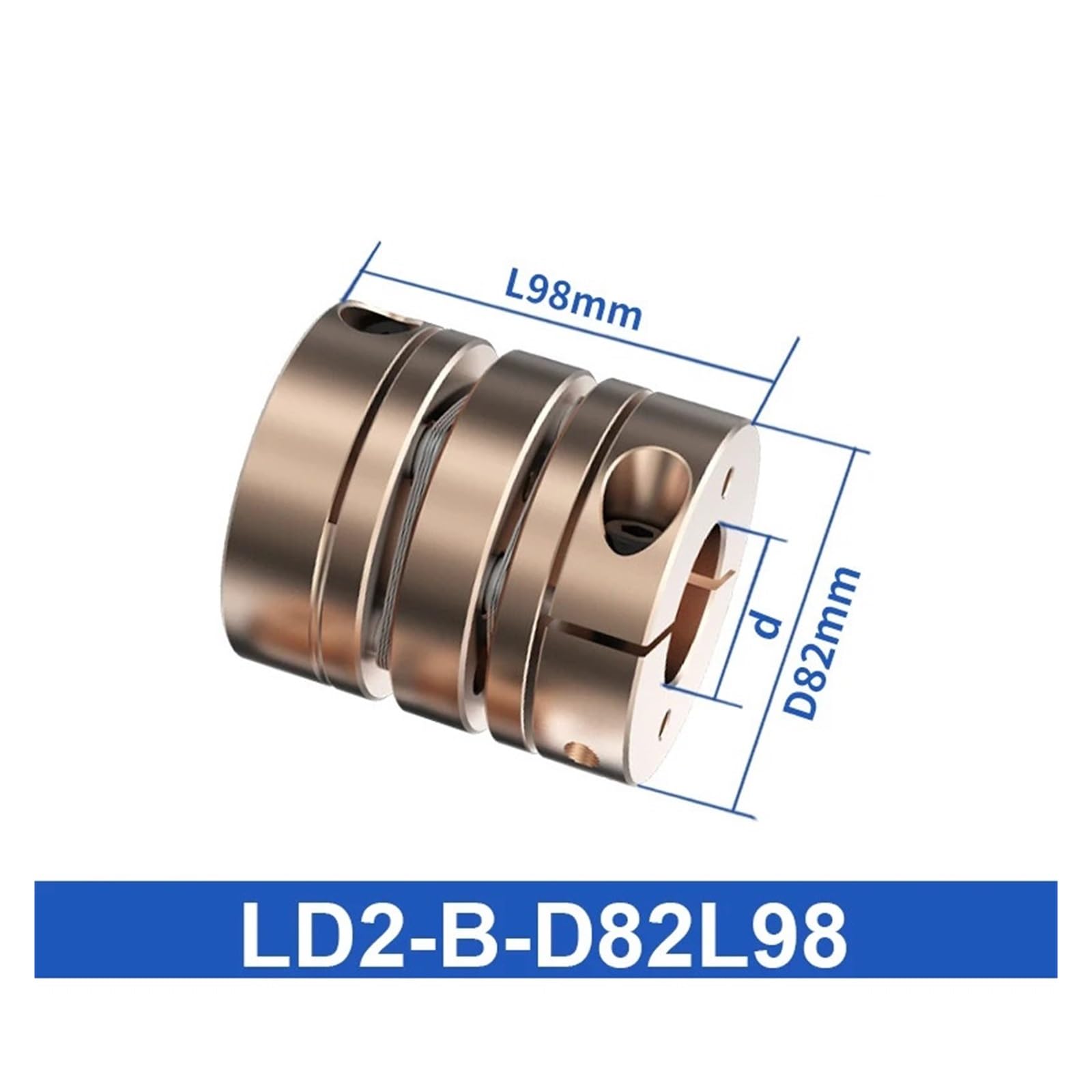 Acoplamiento de diafragma Acoplamiento de Eje de Motor Flexible LD D82L98 Alto par(LD2-B-D82L98-42X42)