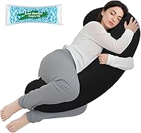 Vista 10 de Almohada corporal, almohada larga, almohada corporal de espuma viscoelástica, almohada lateral en forma de C, almohada lumbar larga, 35 x 10 pulgadas