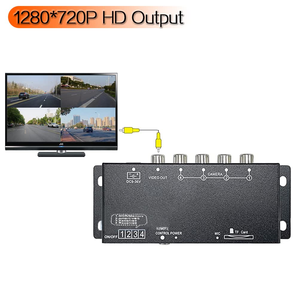 Mini 4 canales 720P HD DVR portátil DVR para cámaras de vigilancia AHD CCTV, soporta grabación de vídeo en bucle, grabación de audio, múltiples idiomas OSD, admite tarjeta de memoria de 128 GB en máx