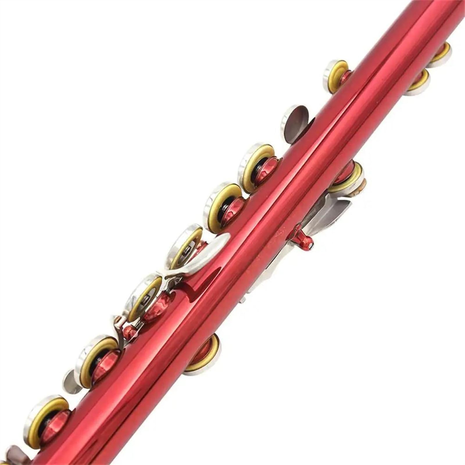 Flauta Roja De 16 Orificios Cerrados, Flauta Con Llave En C Chapada En Cobre Y Níquel, Con Accesorios Flauta Travesera para Principiantes