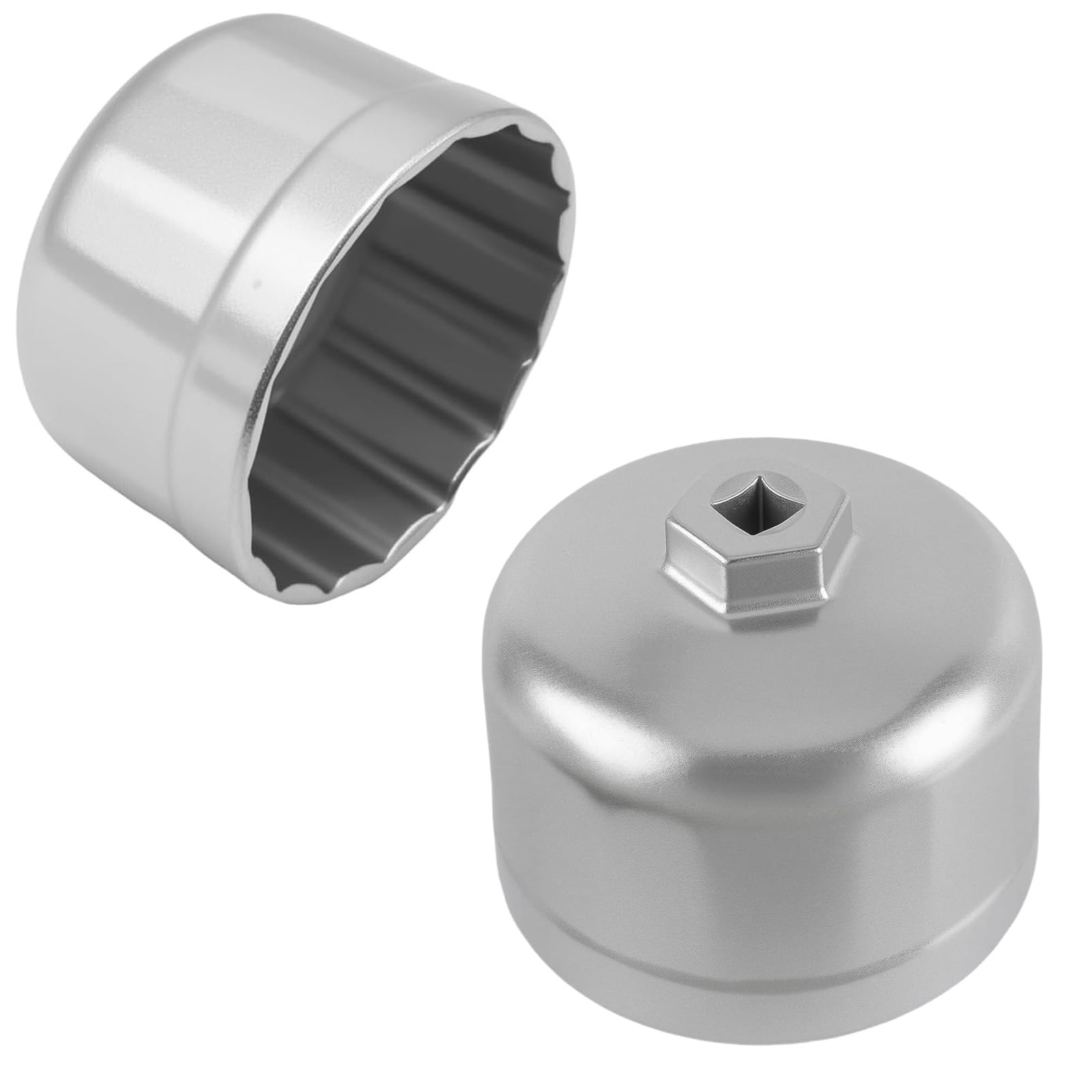 MXGHIR Oil Filter Wrench, 86mm Oil Filter Removal Tool 16 Flute Socket Type Removal Tool for BMW & Volvo Cartridge Filter Housing Cap Removal