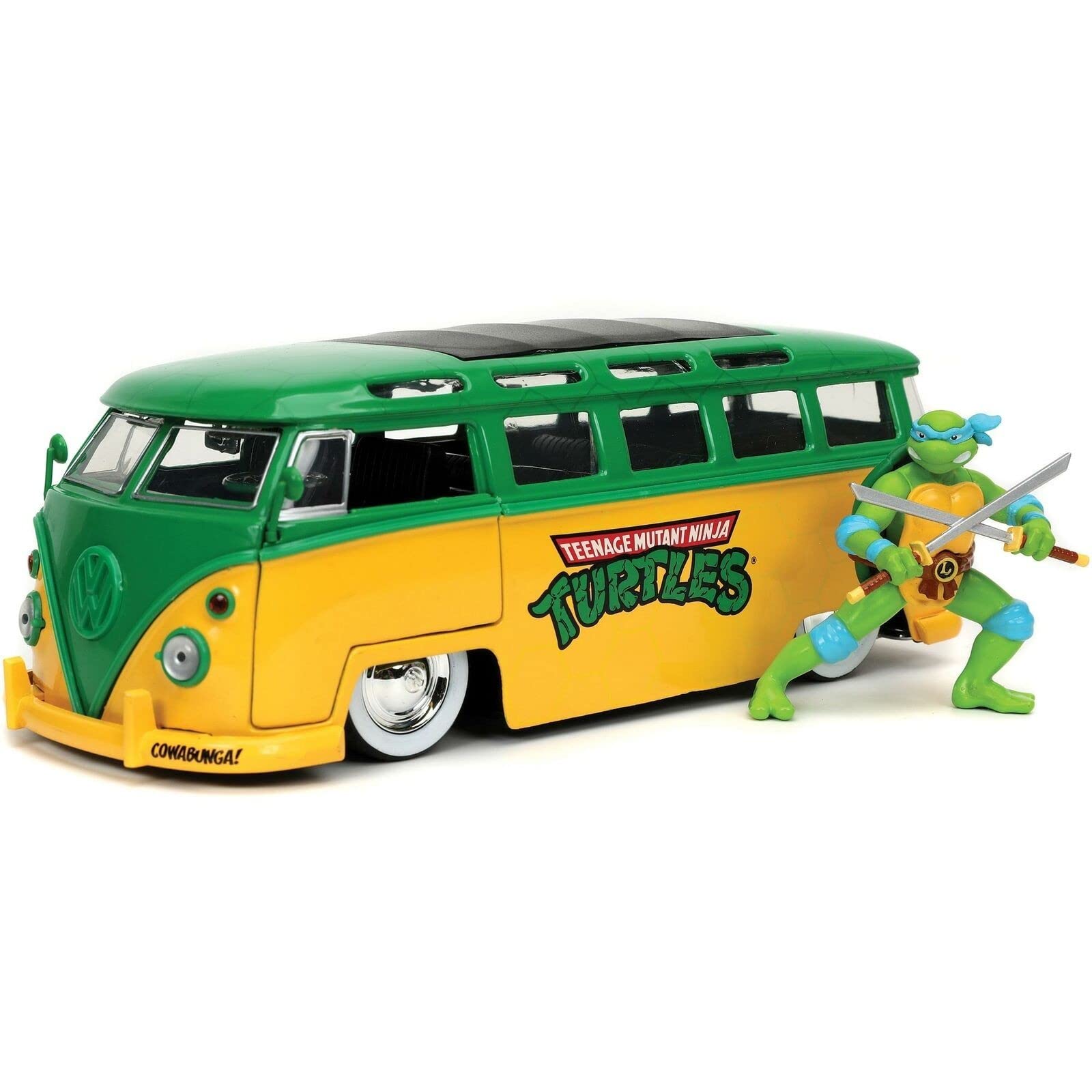 Amazon.com: Jada 1:24 Diecast 1962 VW Bus with TMNT Leo, Green 