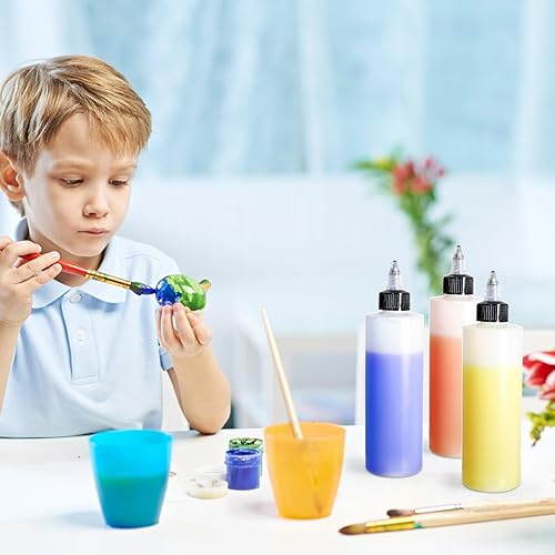 Miniatura 7 de Bekith Paquete de 16 botellas de plástico de 8 onzas con tapas giratorias, botellas dispensadoras vacías para decoración de galletas, salsas,