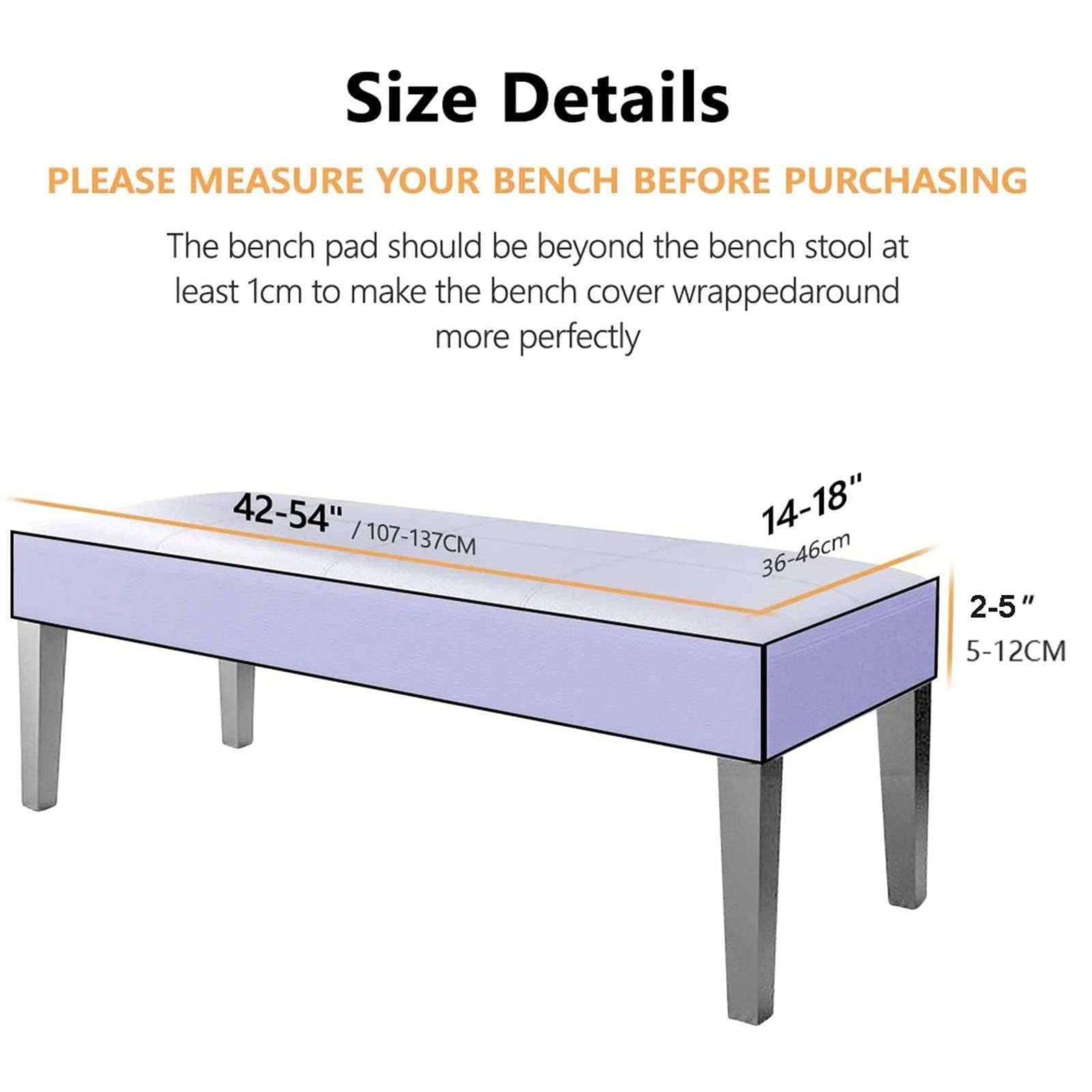 Printed Upholstered Bench Slipcover, Stretch Dining Room Bench Covers Elastic Bench Seat Protector Dining Bench Cover Removable Washable for Living Room-U-Large