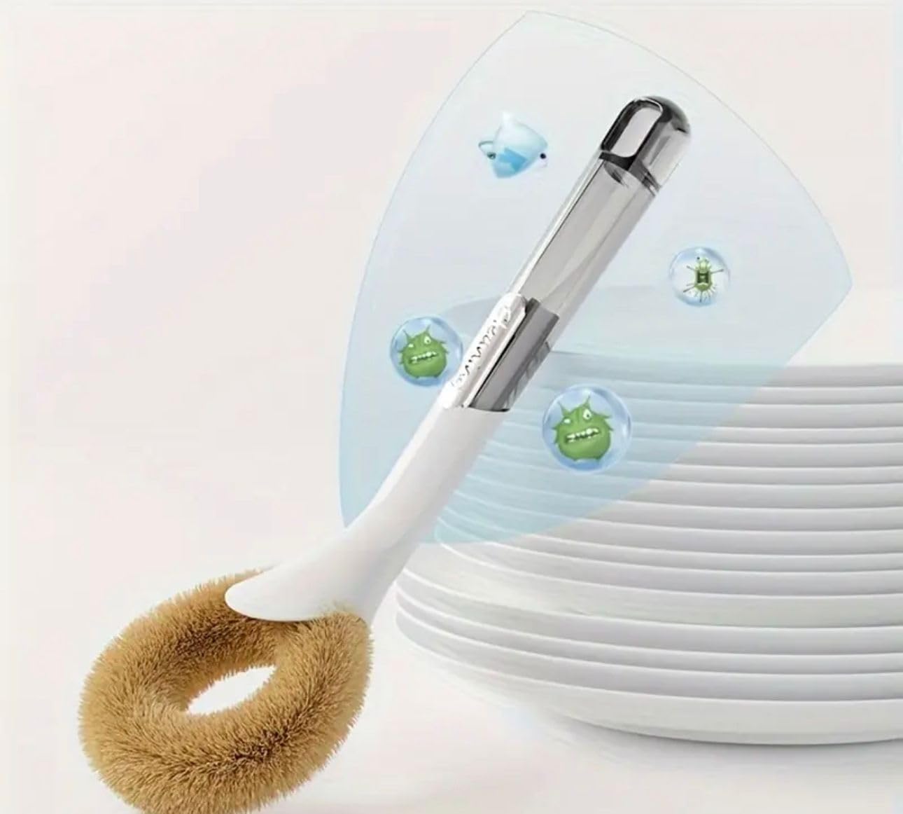REDITEX Natural Palm Pot Brush Long Handle Kitchen Cleaning Brush, Premium Dishwashing Brush, Durable Kitchen Scrub Brussh Pans 4