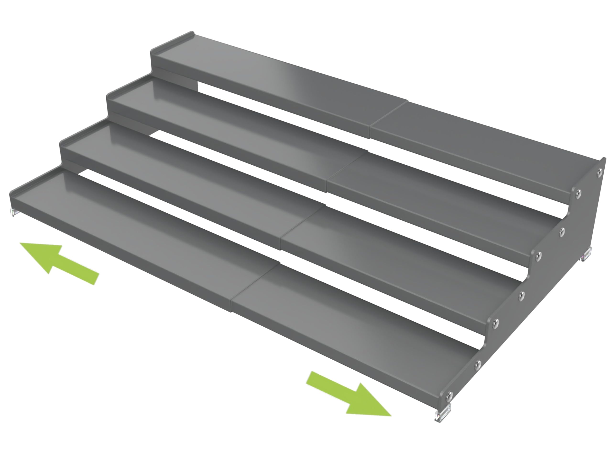 Jojocross Expandable 4-Tier Step Spice Rack Organizer for Kitchen Cabinet Modern Design and Non Skid Space Saving Storage Shelf for Countertop Cabinet Pantry (1Pack/Gun-Grey)