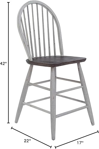 Miniatura 3 de Liberty Furniture INDUSTRIES Farmhouse Windsor - Juego de 2 sillas de mostrador, 17 pulgadas de ancho x 22 pulgadas de profundidad x 42 pulgadas de