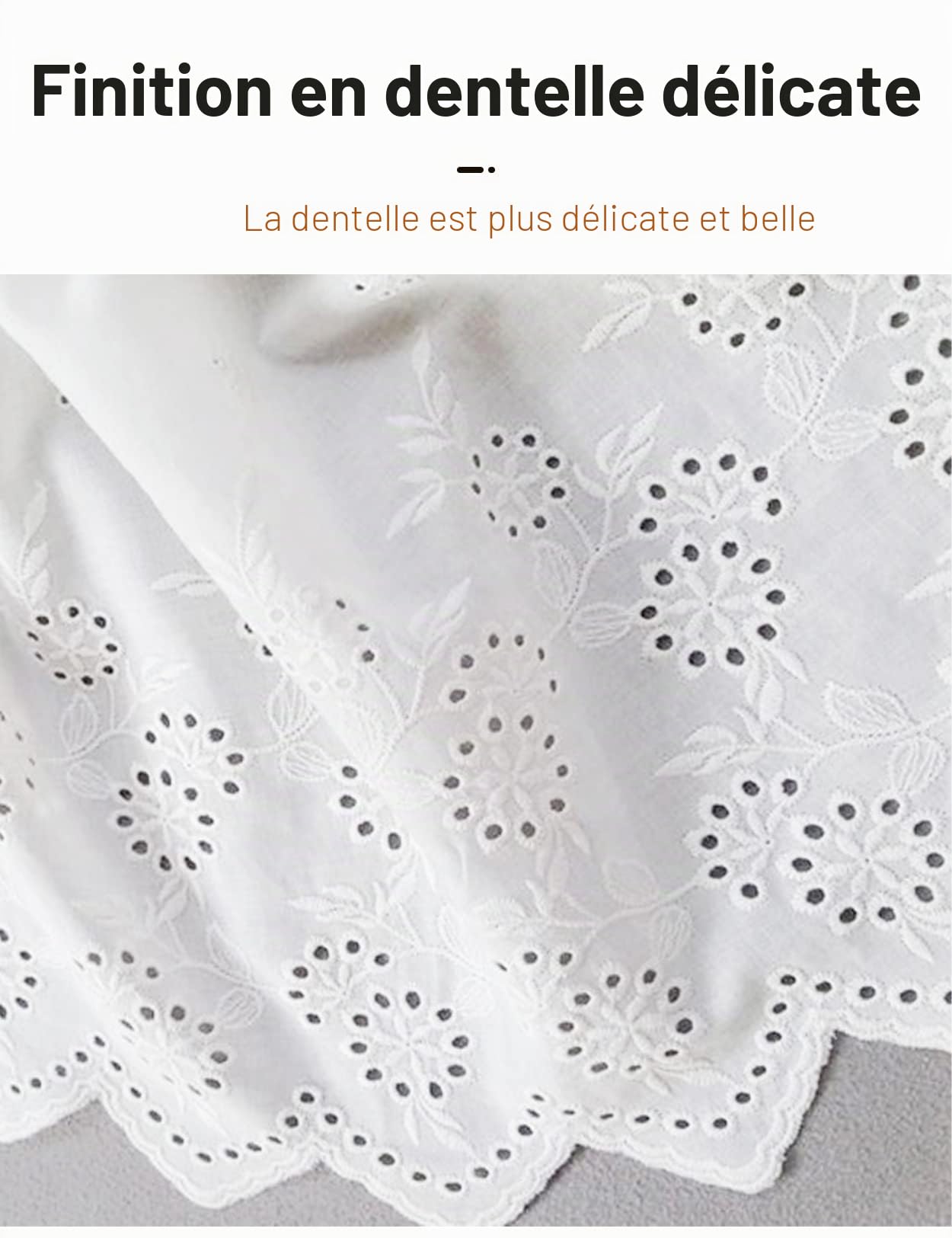 BEAUTELICATE Femme Jupon en Pur Coton avec Dentelle sous Jupe sous Robe Fond De Jupe Léger Frais Antistatique A-Ligne De Fille Été Midi Longue Ivoire Noir Crème