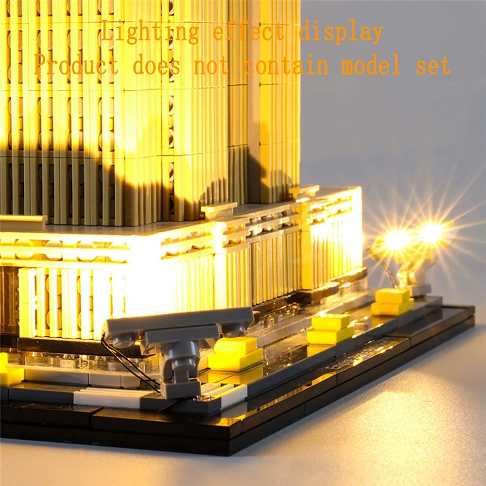 GEAMENT Set di Luci LED per Empire State Building (Gratte Ciel Historique) – Kit Di Illuminazione Compatibile Con LEGO Architecture 21046 (Modello di mattoncini non incluso)