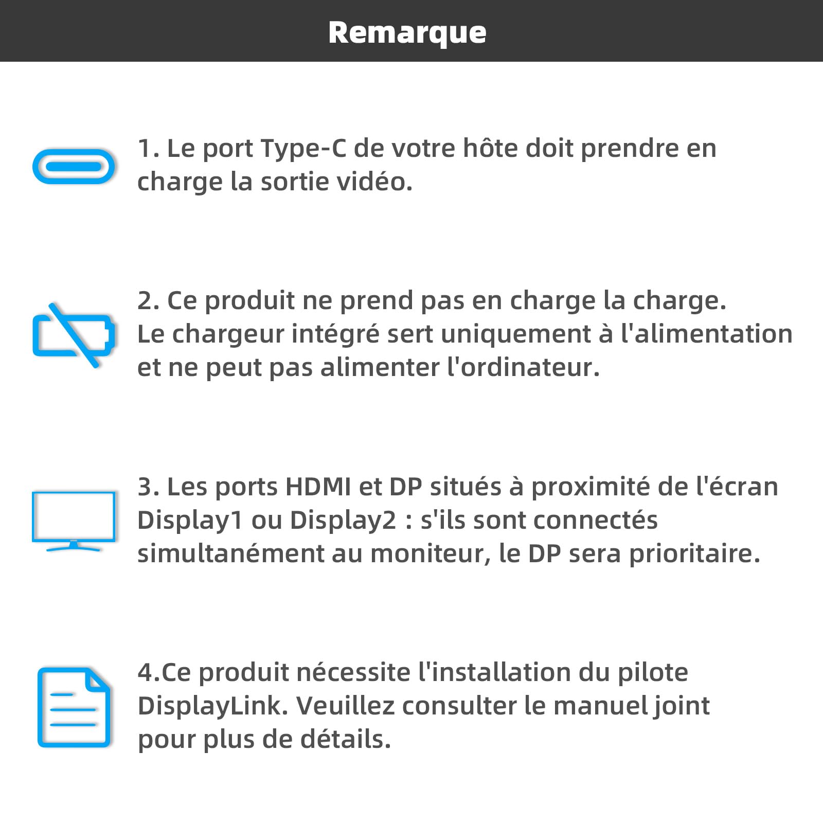 WAVLINK Station d'accueil Displaylink, Station d'accueil Universelle USB C avec 2 × HDMI & DP, Ethernet Gigabit, 6 × USB 3.0, Audio, Microphone, Compatible avec Mac OS et Windows