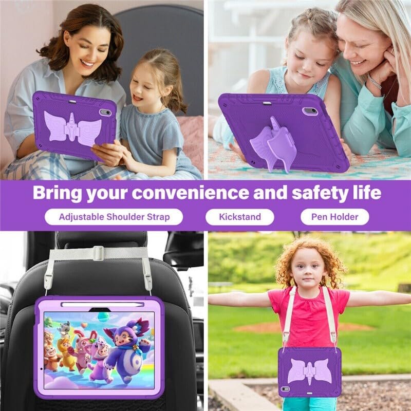 Étui iPad Air 11 M2 2024 coque silicone rigide rose violet