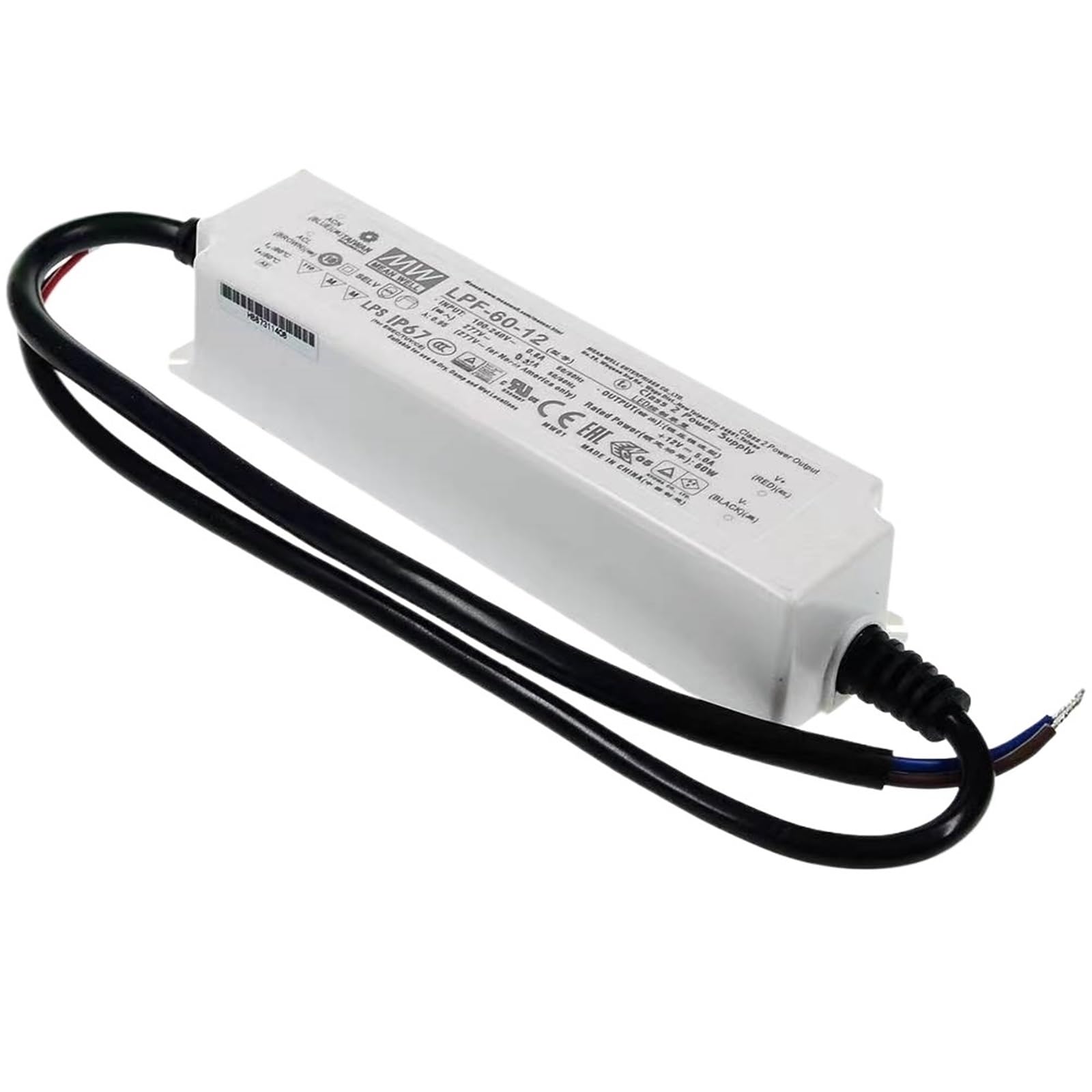 FCARUMIQP LPF-60-24 24V 2.5A Constant Voltage Current LED Lighting Driver Class2 Class II PFC IP67