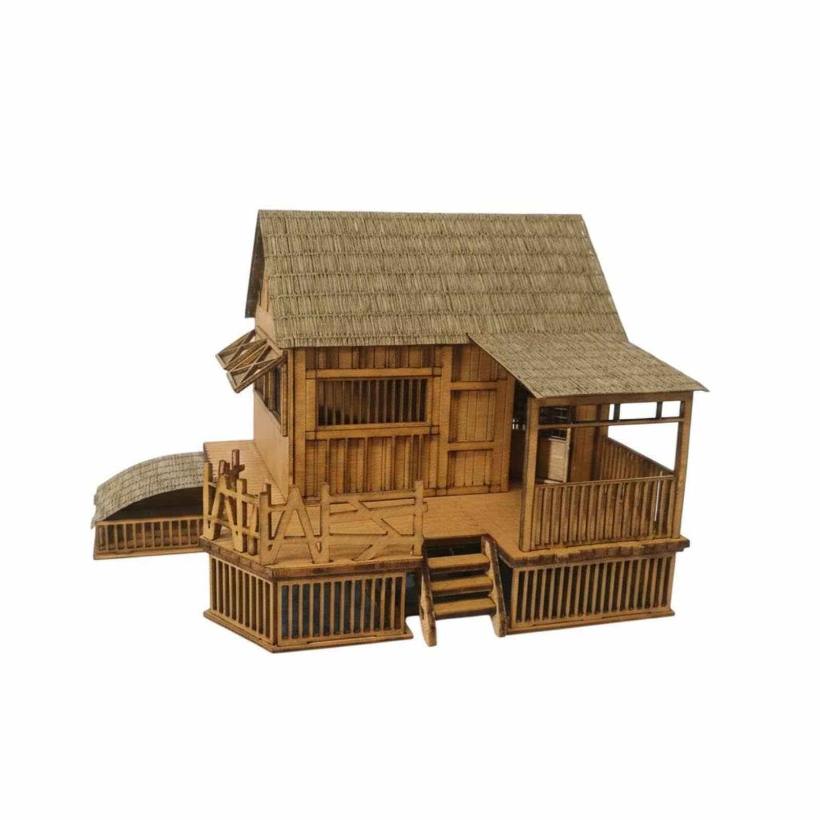 Chinese Style House Model Detailed Craft Straw Roofed Cottage Model Decorative Handmade Wooden Cottage for Micro Landscape, Display Shelf, Desk|Home & Garden| Furniture| Bookcases-image-43