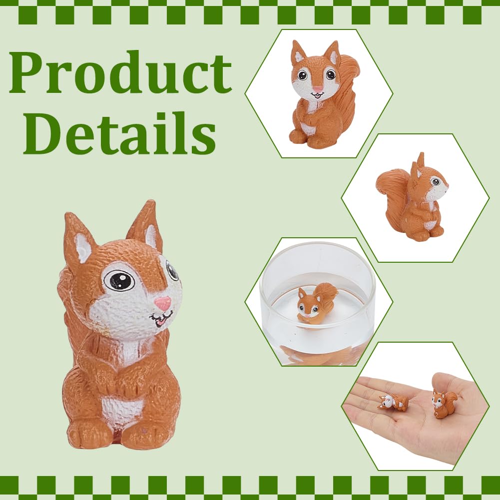 50 Mini Ardilla Miniatura de Resina Figura de Animal del Bosque 22x11.5x22.5mm Accesorios de Jardín Decoraciones