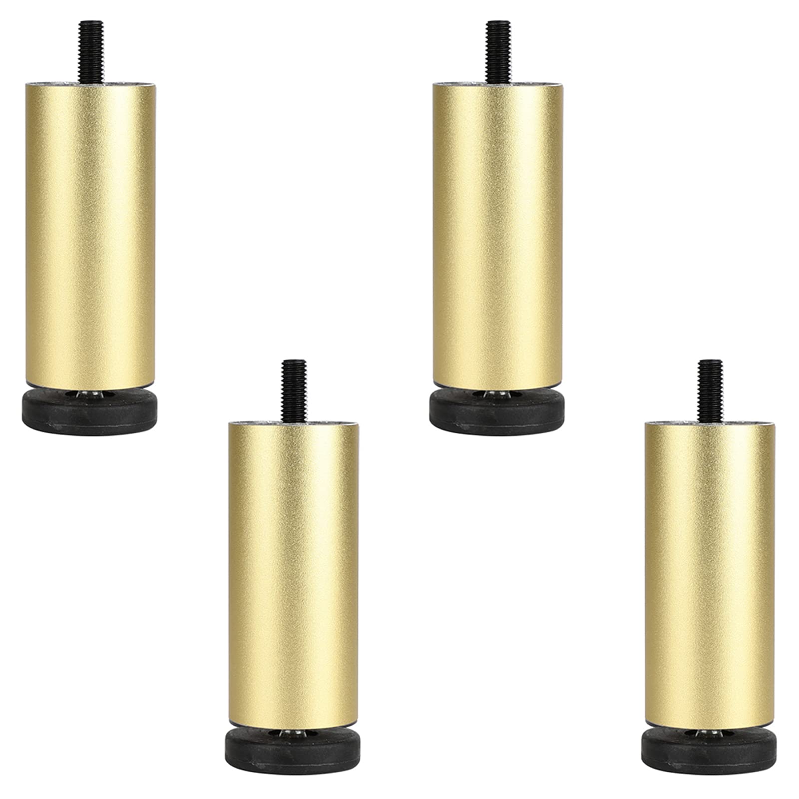 Gambe regolabili per mobili in metallo, piedini di ricambio in lega di alluminio per letti, divani, rondelle, frigoriferi, filettatura M8, altezza regolabile 8 mm, set da 4 (25 cm)