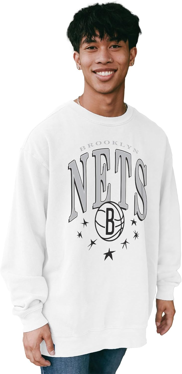 Blue 84 NBA Officially Licensed Crewneck Sweatshirt Ringspun White Stars