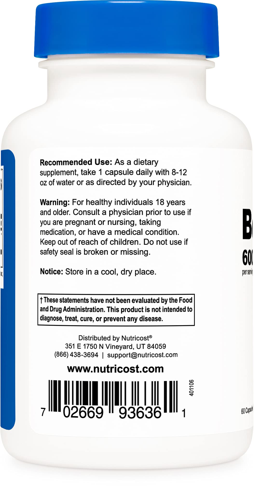 Nutricost Bilberry Extract 90 Capsules for 90 Servings, Gluten Free — Amazon image 3