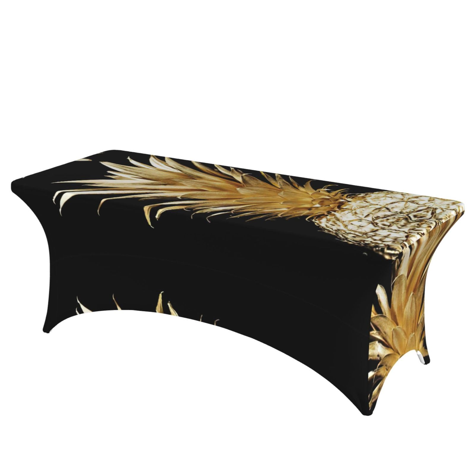 Nappe stretch rectangulaire motif ananas pour buffet d'anniversaire