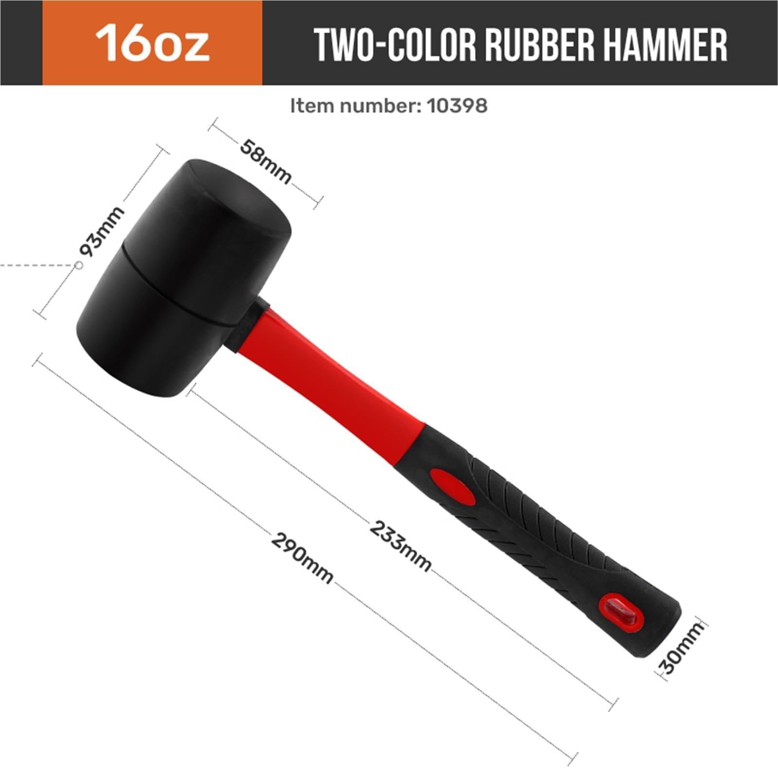 Gummihammer Robuster Gummihammer for die DIY-Möbelmontage, Hammer mit massivem Kopf und isoliertem Anti-Rutsch-Griff