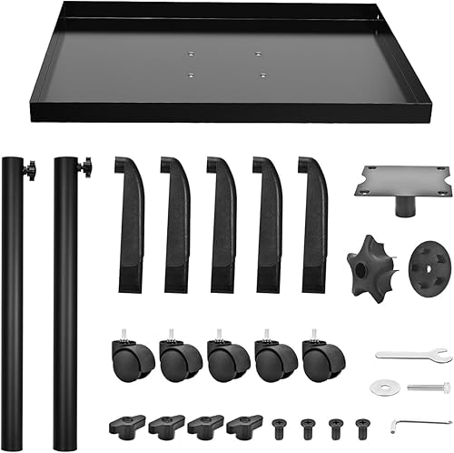 Vista 5 de Bandeja de salón Carrito de metal premium para tatuajes, carrito rodante de altura ajustable, carrito de almacenamiento para clínica Spa bandeja
