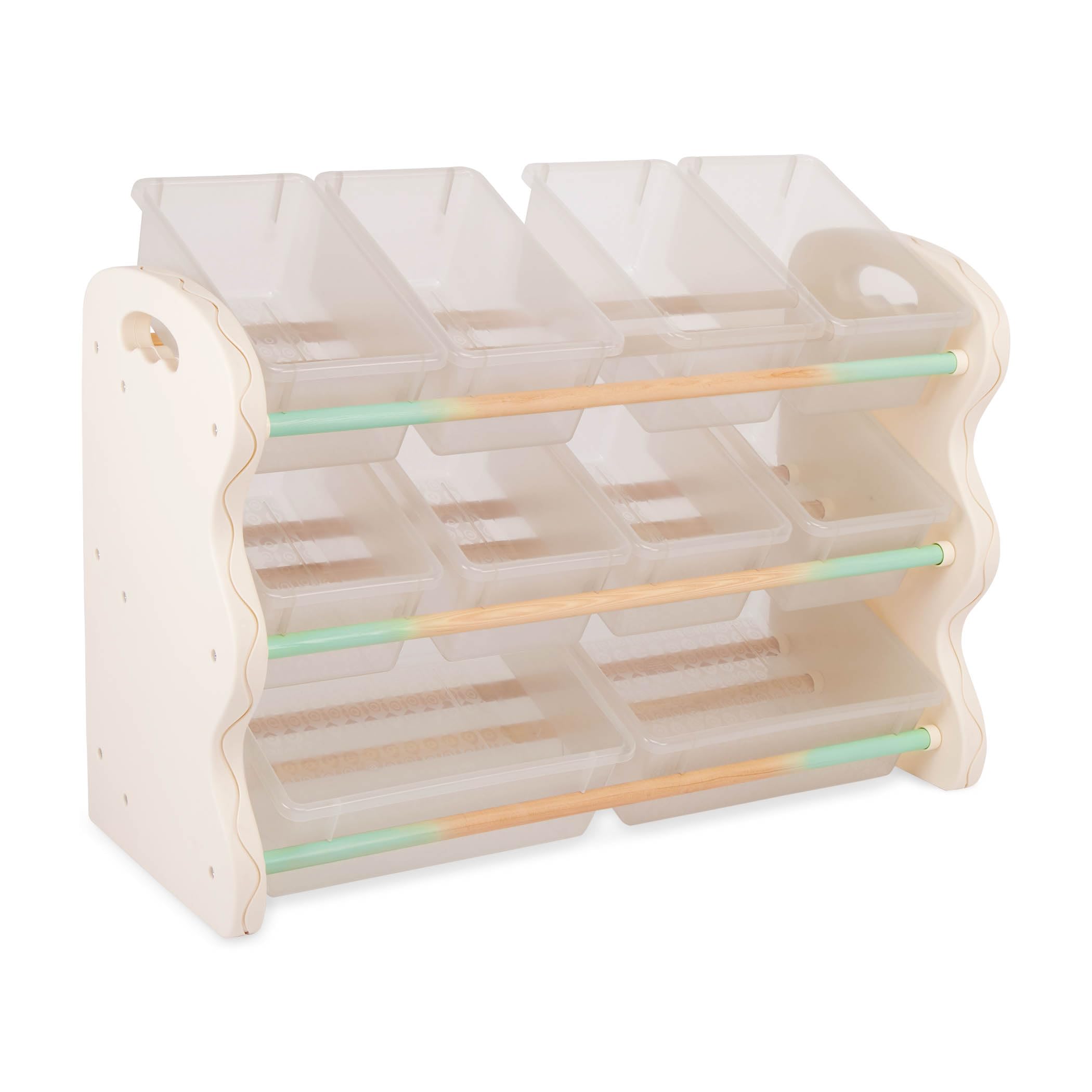 B. spaces – Toys Storage Organizer – 10 Stackable Toy Bins – Kids Room Storage Unit – Playroom Furniture – 3 Years + – Totes Tidy