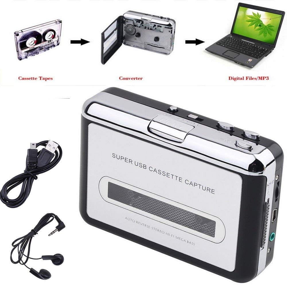 Lecteur de Cassette baladeur USB, convertisseur Audio vers MP3 Transformez Vos Cassettes en MP3