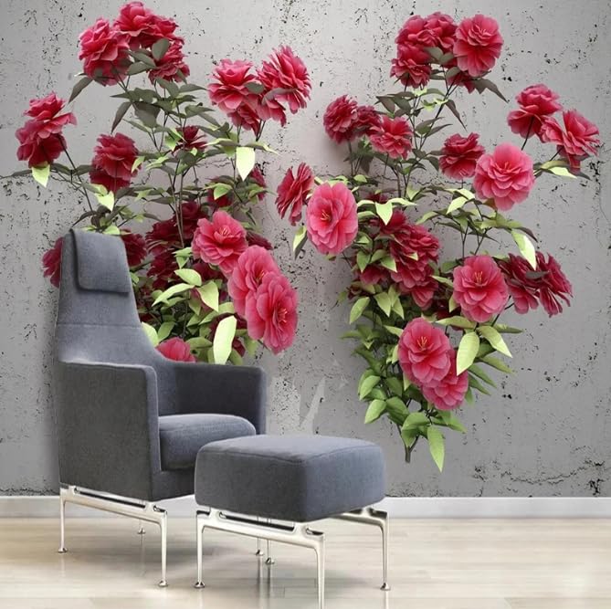 Papier peint rose 200x140 pour masquer un mur terne et décorer le salon