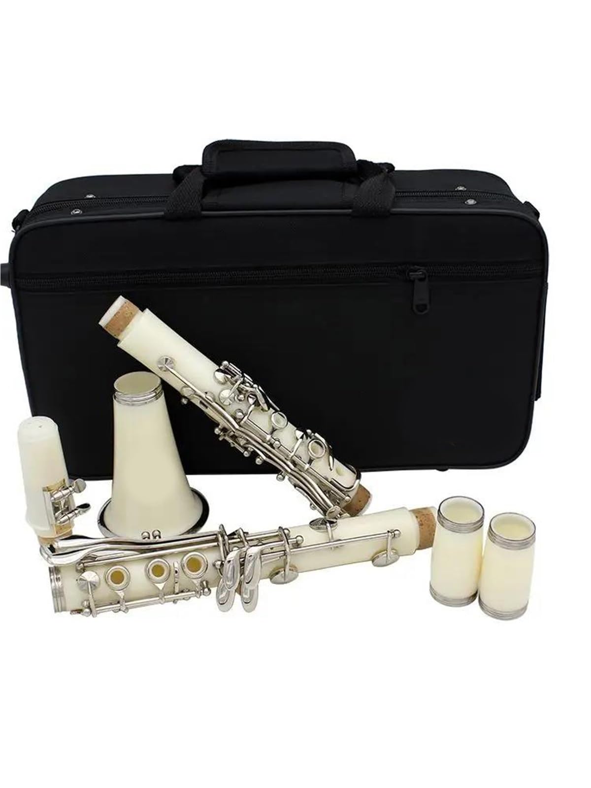 Clarinete Sib Bemol de 17 teclas instrumento de viento madera profesional de baquelita con caja de piezas Tocando Clarinete