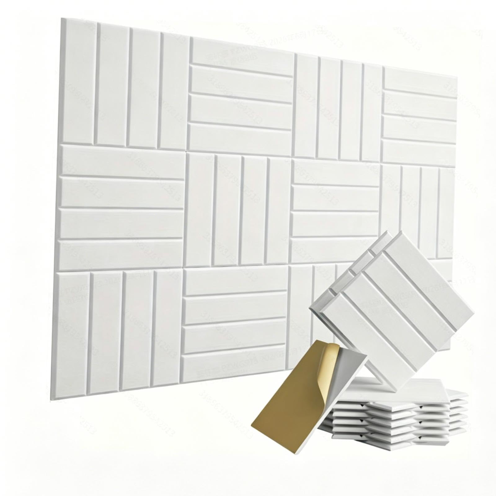 Amagogo 20 paneles acústicos pared, paneles insonorizados decorativos fácil instalación para la reducción ruido en techos estudios y oficinas, Blanco