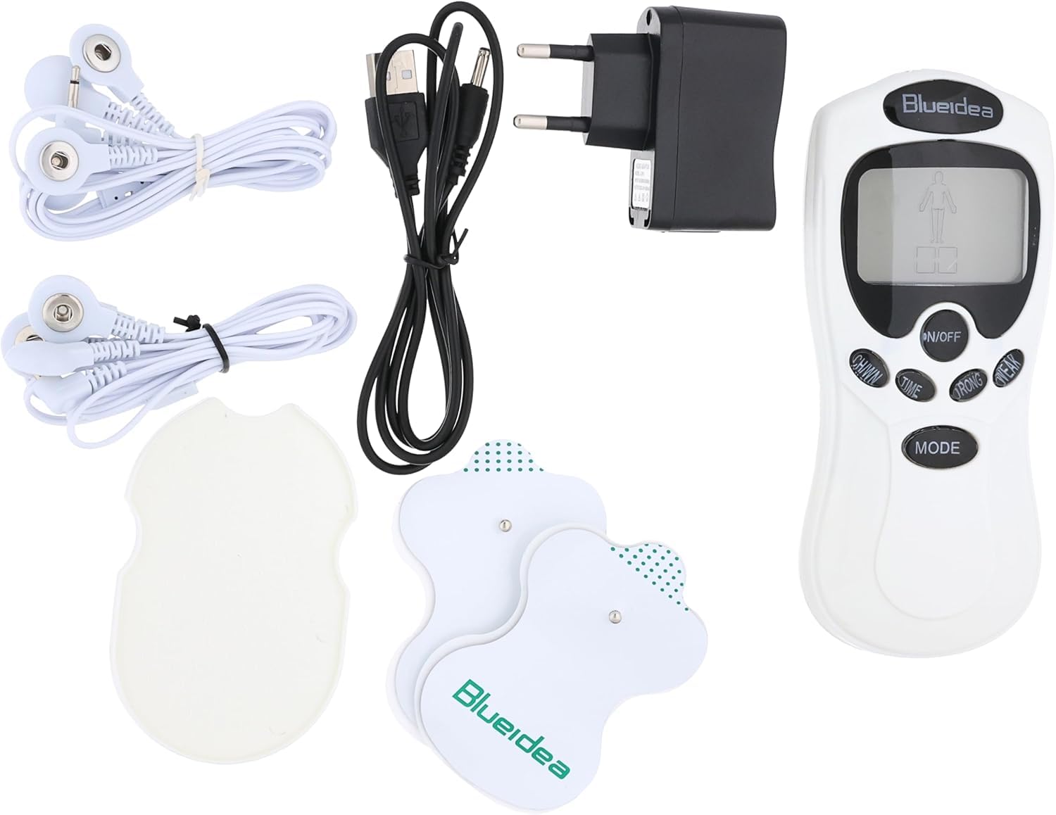TENS Machine, Dual Channel Muscle Stimulator with 8 Massage Modes, Replacement Pads, for Back Neck Shoulder Leg Calf Pain Relief (BLD-777)