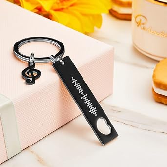 VEELU Custom Spotify Keychain Scannable Song Spotify Code Music key chain Acrylic keyring Gifts for Women Men